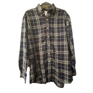 Brooks Brothers 346 Men Shirt Size Medium Blue Red Cream Plaid Casual Preppy 154